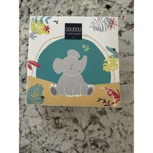DOUDOU Et Compagnie Paris Elephant Baby Plush Bootie 1st Slippers 0-6 Months